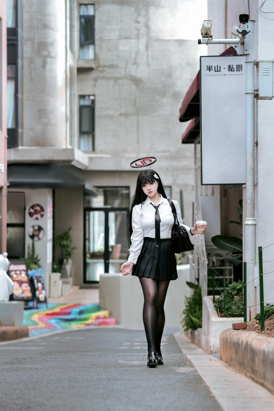半半子-No.097 – 蔚蓝档案 调月莉音 制服+竞泳 [64P 5V]