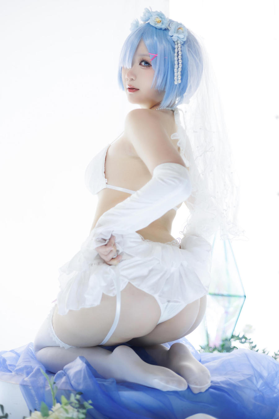 樱落酱w-No.034 – 蕾姆花嫁 [25P]
